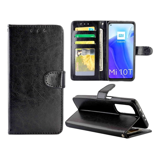 For Xiaomi Mi10T 5G/10T Pro 5G Crazy Horse Texture Leather Horizontal Flip Protective Case with &