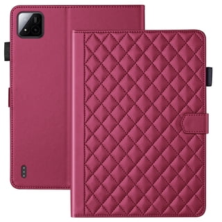 for Xiaomi Pad 7/7 Pro 2024/Xiaomi Pad 8/8 Pro 2025 11.2 inch Case, Rhombus Pattern Multiple Viewing Angles Stand Slim Folio Cover (Red)