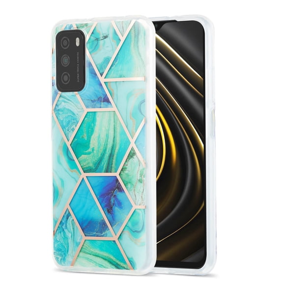 For Xiaomi Poco M3 / Note 9 4G / Redmi 9 Power / Redmi 9T 3D Electroplating Marble Pattern TPU