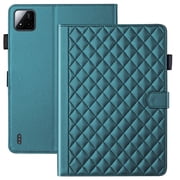 for Xiaomi Poco Pad X1 11.2 inch 2025 Case, Rhombus Pattern Multiple Viewing Angles Stand Slim Folio Cover Green