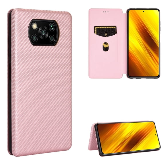 For Xiaomi Poco X3 NFC Carbon Fiber Texture Horizontal Flip TPU + PC + PU Leather Case with Card