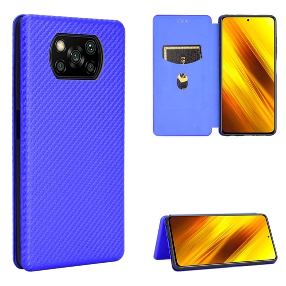 For Xiaomi Poco X3 NFC Carbon Fiber Texture Horizontal Flip TPU + PC + PU Leather Case with Card