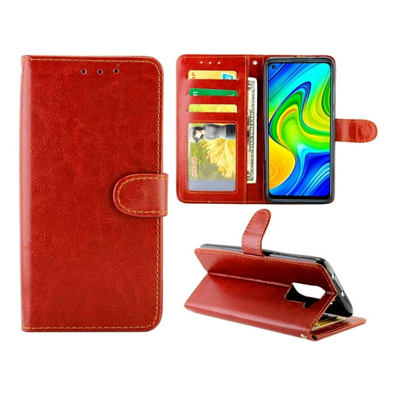 For Xiaomi Redmi 10X/Redmi Note9 Crazy Horse Texture Leather Horizontal Flip Protective Case with