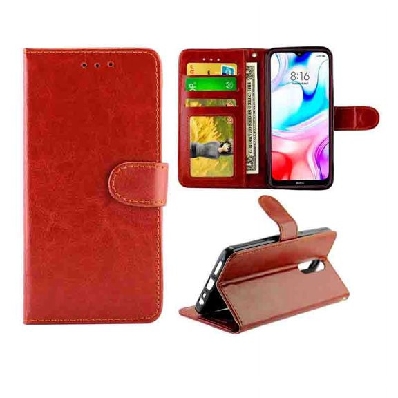 For Xiaomi Redmi 8/Redmi 8A Crazy Horse Texture Leather Horizontal Flip Protective Case with & & &