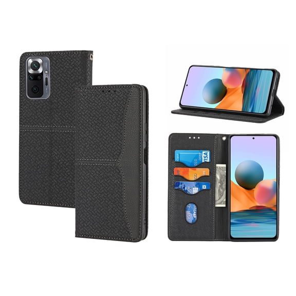 For Xiaomi Redmi Note 11 Pro Woven Texture Stitching Magnetic Horizontal Flip PU Leather Phone