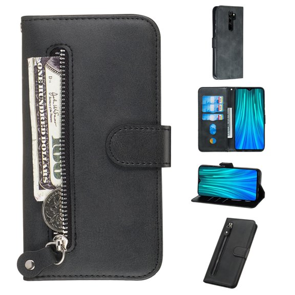 For Xiaomi Redmi Note 8 Pro Fashion Calf Texture Zipper Horizontal Flip PU Leather Case, with & &