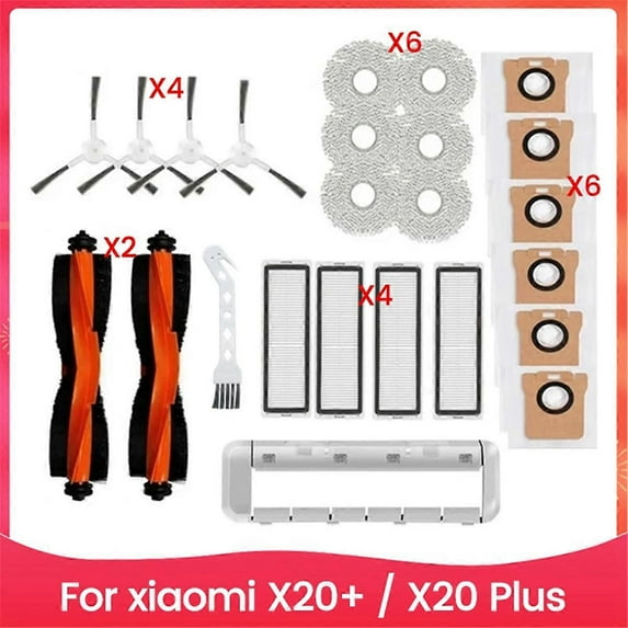 For Xiaomi Robot Vacuum X20+ Main Side Brush Hepa Filter Parts As Shown