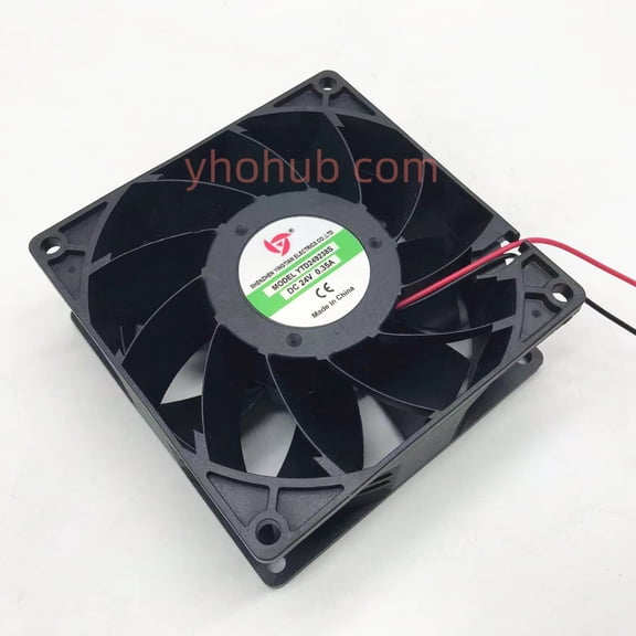 For YTD249238S DC 24V 0.35A 92x92x38mm 2-Wire Server Cooling Fan