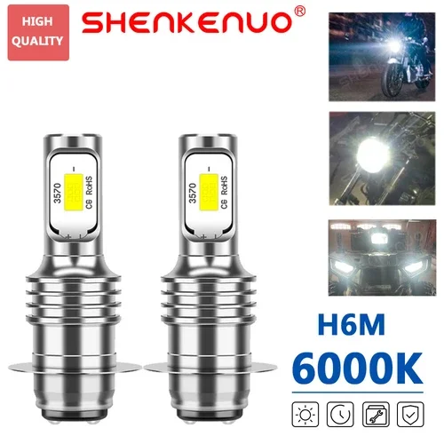 For Yamaha Banshee 350 1987-2006 2PC 6000K White LED Headlights Bulbs Kit H6 H6M