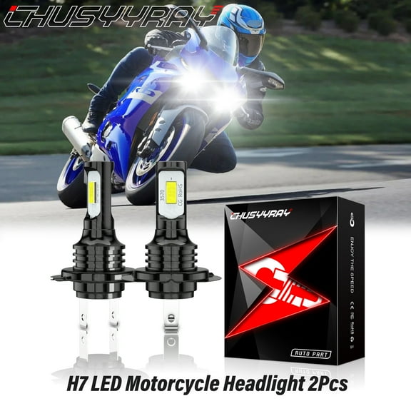 For Yamaha R6 2006-2020 - 2Pcs H7 White 6000k LED Headlight Bulbs Upgrade Kit
