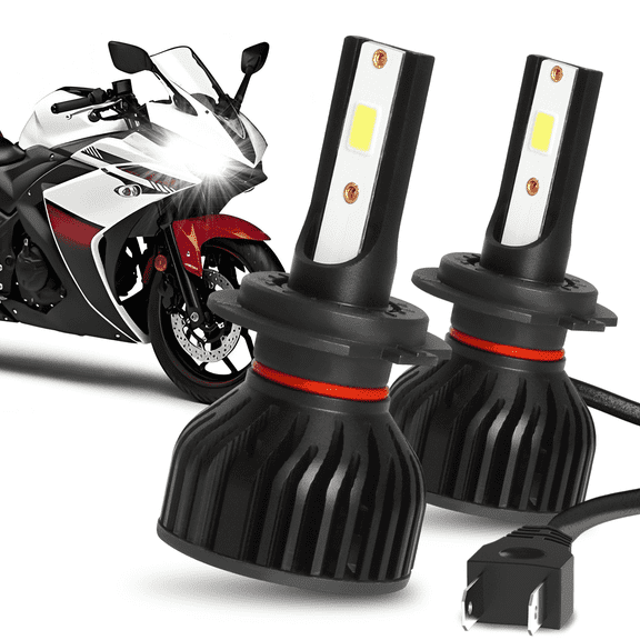 For Yamaha YZF R1 2007-2014 YZF R3 2015-2017 - 2X H7 LED Headlights Bulb 50W White,Motorcycle Light