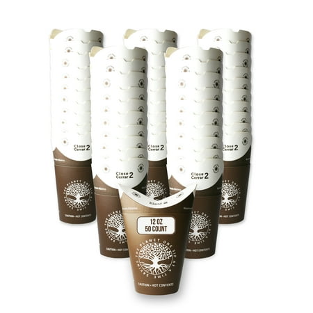 For You Brands- Eco Cups. Paper Coffee Cups - 12 Ounce. 50 Count- Disposable Coffee Cups