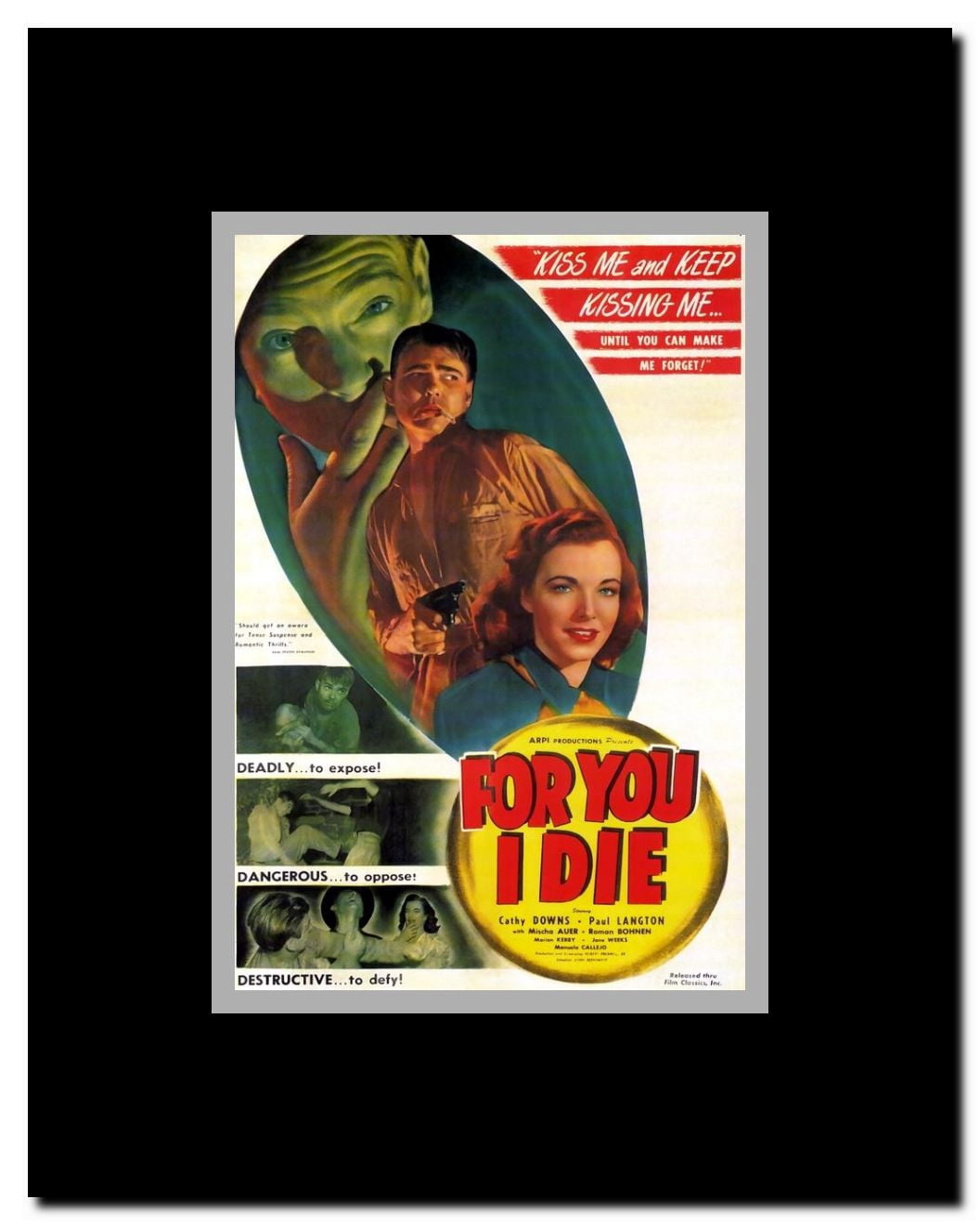 For You I Die Framed Movie Poster