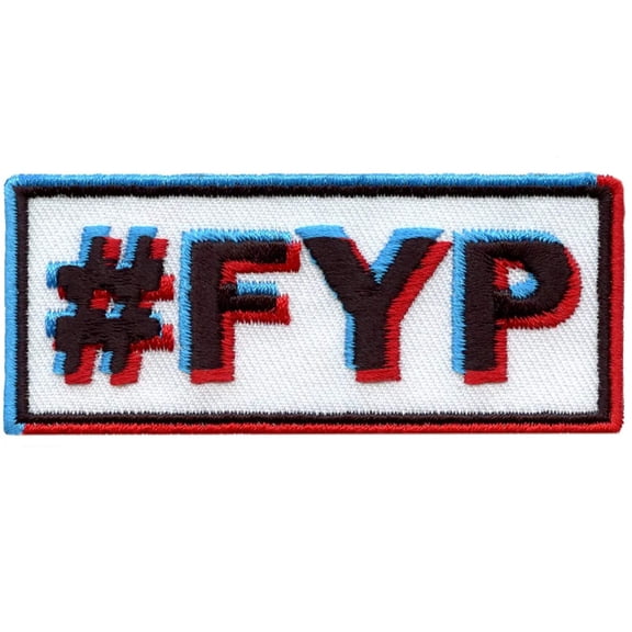 For You Page #FYP Glitch Text Embroidered Iron On Patch