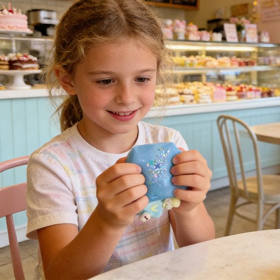 For Yourself Salted Milk Taro Pudding Series Stress Relief Squishy, Light Blue, 1Pc