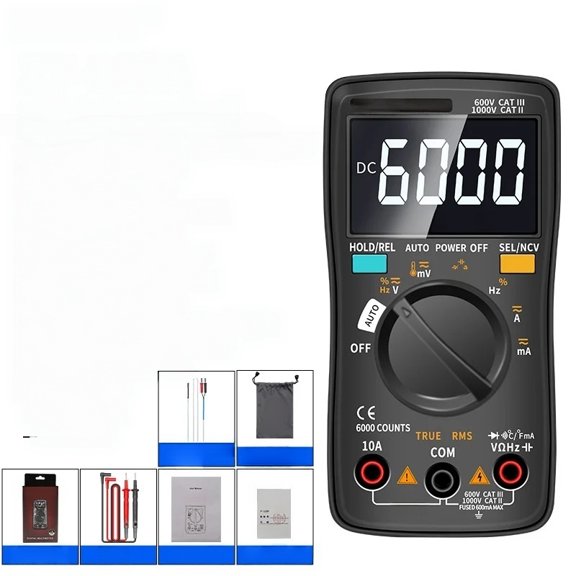 For ZT-102A Digital Multimeter 6000 Counts Electrical Meter Transistor Tester Auto Rang AC/DC Voltage Process Calibrator