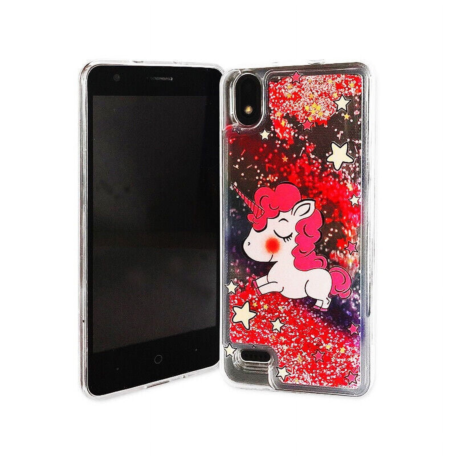 For ZTE Avid 559 Liquid Glitter Cover Phone Case Unicorn
