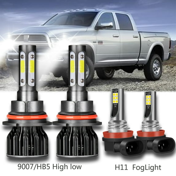 For car Equinox 2005-2009 LED Headlight 9007 Hi-Low Beam + H11 Fog Light Bulbs 6000K White 4pcs