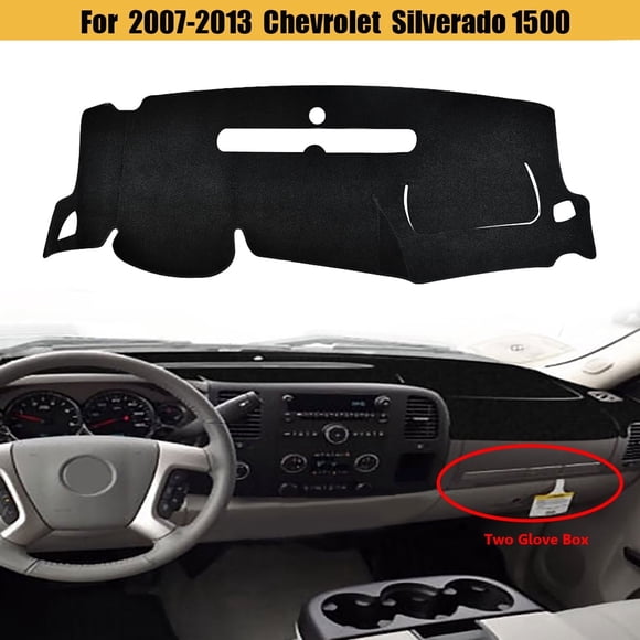 For for 2007-2013 Chevy Silverado GMC Sierra 1500 Dashboard Cover Pad Dash Mat with Two Glove Box