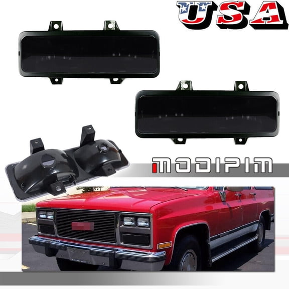 For for Chevrolet GMC Van Jimmy Pickup Truck Front Turn Signal Park Light Housing Smoke -
