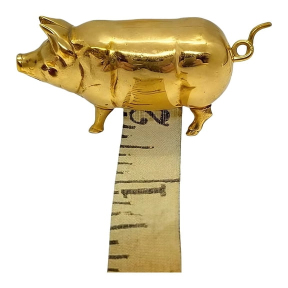 For for Mini Pig Tape Measure for Sewing Tables Craft Bags and Project Kits Nickel Plated Metal for Consistent Accuracy (PCS Gold 1PCS)