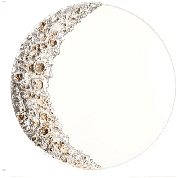 For for Surface-Ready Resin Moon Mirror Wall Decor with Lunar Shape and Reflective for Surface for Living Room Bedroom Styling (Silver)