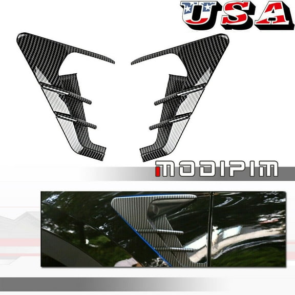 For for Tesla Model 3 Y 2020 2021 Carbon Fiber Side Fender Camera Protective Cover Decoration 2 pcs -
