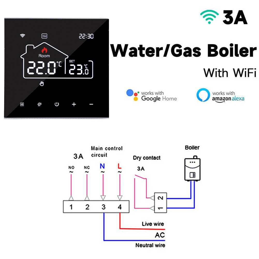 For for Tuya Wifi Smart Thermostat Electric Heating Water Gas Boiler