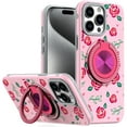 thumbnail image 1 of For iP15 Pro Max Metal Diamond CD Pattern Design Matte Finished Hybrid with Rotational Ring [Car Mount Friendly] Case - 10, 1 of 4