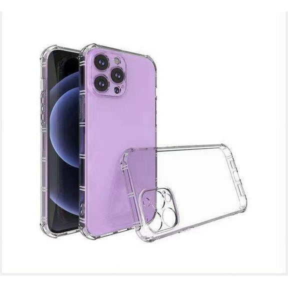 For iP15 Pro Max Simple Basic Minimalistic Transparent Clear Thick TPU Case Cover - Clear