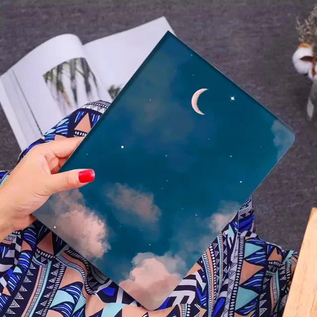 For iPad 10 10th Gen Case Moon Night Print Smart Cover For iPad Pro 11