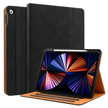 For iPad 10th Generation Case, iPad 10.9 Case Fits 10th 2022 10.9" Model with Pencil Holder and Card Pocket, Smart Cover Auto Wake/Sleep (Black)