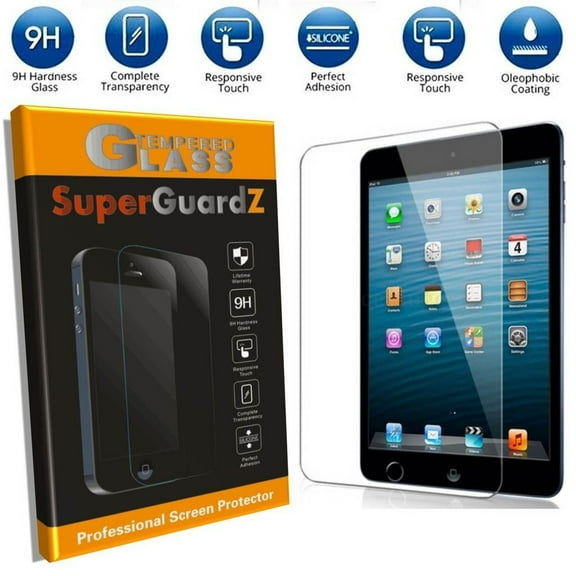 For iPad Air 2 / Air 1  - SuperGuardZ Tempered Glass Screen Protector [9H, Anti-Scratch, Anti-Bubble, Anti-Fingerprint] + 2 Stylus Pen