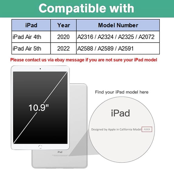 For iPad Air 4 Air 5 Case 10.9 inch 360 Degrees Rotating PU Leather Cover 360