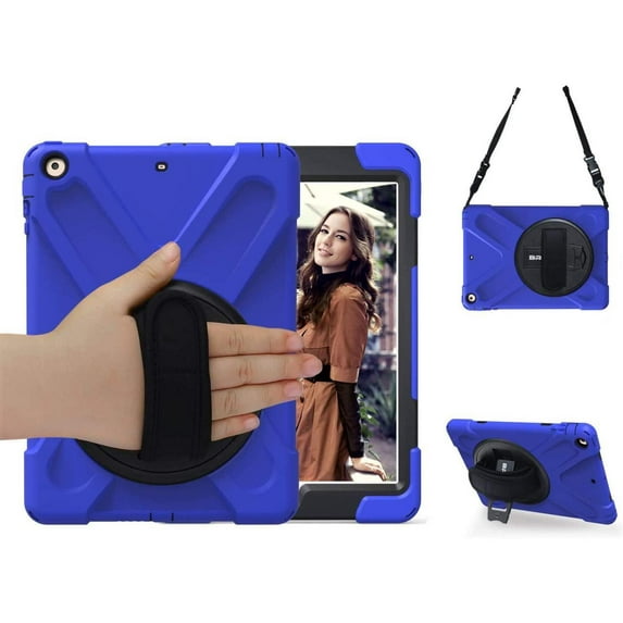 For iPad Air Case Protective Cover for Apple iPad Air 1st Generation Model A1474 A1475 A1476 With 360 Degree Stand Hand Grip and Shoulder Strap