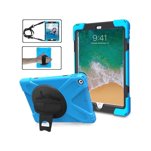 For iPad Air Case Protective Cover for Apple iPad Air 1st Generation Model A1474 A1475 A1476 With 360 Degree Stand Hand Grip and Shoulder Strap