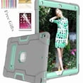 thumbnail image 1 of For iPad Pro 10.5 2017 A1701 A1709 Case, Dteck Shockproof [Full-Body] Hybrid 3-Layer Drop Protection Rugged Case Kickstand [HD Screen Protector] Cover , Gray+Aqua, 1 of 7