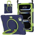 For iPad Pro 11" Case 2024, Heavy Duty Protection, Pencil Holder, 360° Rotatable Stand