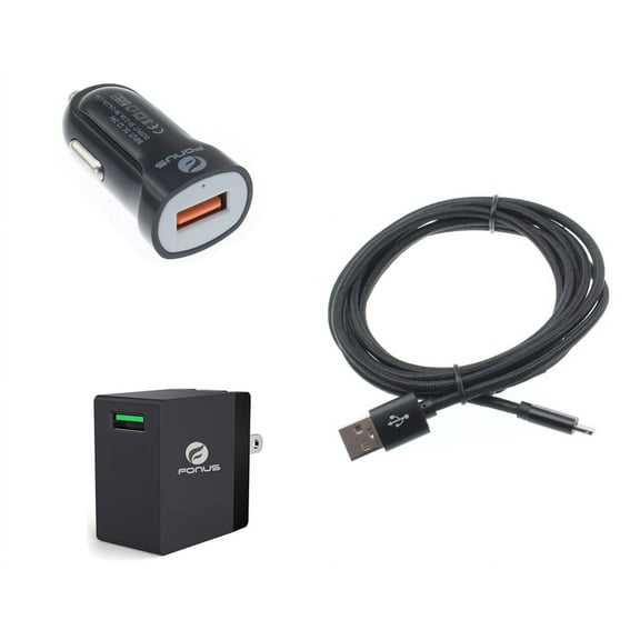 For iPad Pro 9.7" (1st Gen)/iPad 9.7" (5th/6th Gen) - Fast Home Car Charger MFi USB Cable 6ft Long Travel Power Adapter Cord