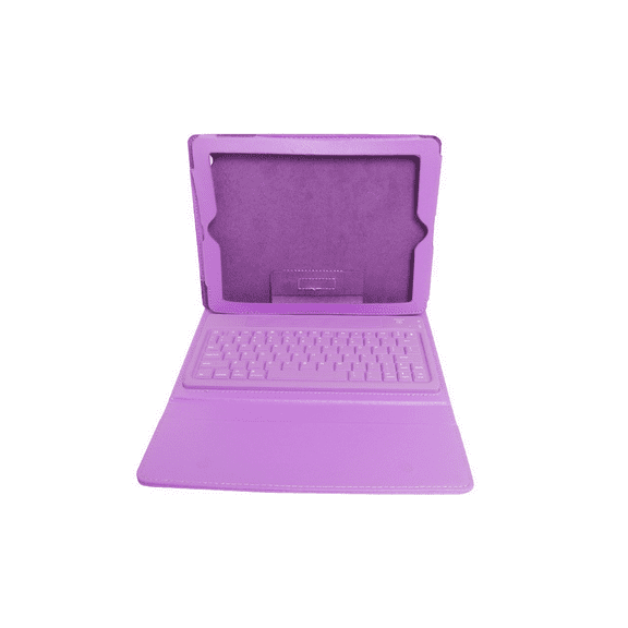 For iPad Wireless Bluetooth Keyboard + Synthetic Leather Case with Bluetooth Keyboard for Apple iPad 2, iPad 3 & iPad 4 Generation(Purple)