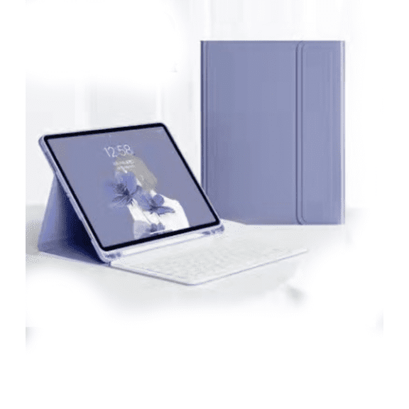 For iPad Wireless Bluetooth Keyboard + Synthetic Leather Case with Bluetooth Keyboard for Apple ipad Pro 9.7 inches(Purple)