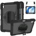 thumbnail image 1 of For iPad mini 7 Case/ iPad Mini 6 Case, Military Grade Shockproof Rotating Kickstand Shoulder Strap Drop Proof Kids Friendly Bumper Case for Apple Mini 7th 6th Generation 8.3 Inch,Black, 1 of 7