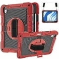 thumbnail image 1 of For iPad mini 7 Case/ iPad Mini 6 Case, Military Grade Shockproof Rotating Kickstand Shoulder Strap Drop Proof Kids Friendly Bumper Case for Apple Mini 7th 6th Generation 8.3 Inch,Red, 1 of 7
