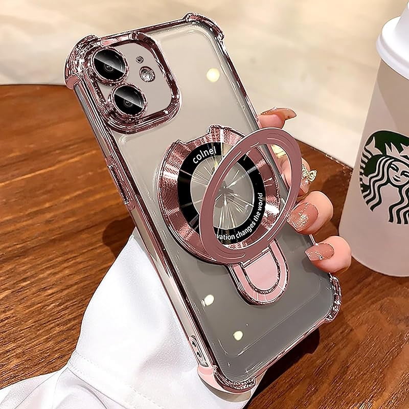 For iPhone 11 12 13 14 15 Pro Max case with magnetic ring stand ...