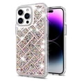 thumbnail image 1 of For iPhone 11 6.1 in. Case Dual Layer Shimmering Bling Hybrid + Tempered Glass, 1 of 4