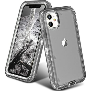 For iPhone 11 [6.1-inch] Heavy Duty Shockproof Protection Phone Cases, Anti-Drop, Triple Layer Transparent Protective Back Cover Case
