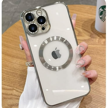 For iPhone 11 Pro Max Case Magnetic Compatible with MagSafe Built-in Camera Lens Protector Elegant Protection Clear Case for iPhone 11 Pro Max 6.5 Inches - Silver