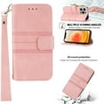thumbnail image 1 of For iPhone 11 Pro Max Flip Case, Premium PU Leather Folio Flip with Design Card Slots Wrist Strap Shockproof Kickstand Magnetic Protective Girls Cover For iPhone 11 Pro Max, Pink, 1 of 10