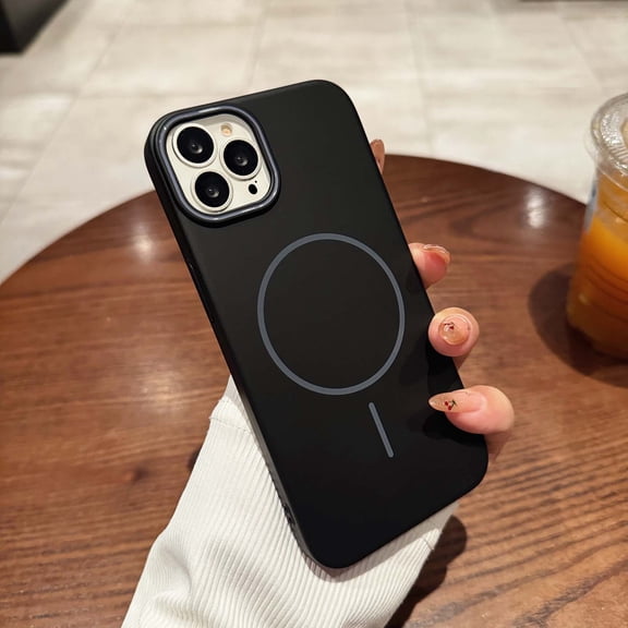 For iPhone 11 Pro Max Magnetic Phone Case [Compatible with MagSafe] [Drop Protection] Ultra Slim Skin Feel Shockproof Anti-Fingerprint Thin Fit Simple Hard PC Phone Case Cover,Black