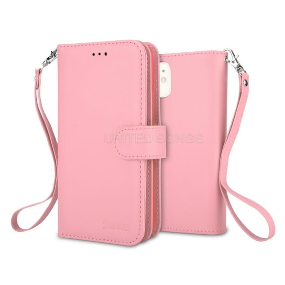 For iPhone 11 Pro Triple Layer Compartments Folio Leather Wallet Case Cover Black